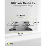 goobay Support de PC portable pour bras de moniteur, 10 à 15,6 pouces  Noir