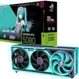 ASUS GeForce RTX 5080 ROG ASTRAL GAMING OC Hatsune Miku Edition, Carte graphique Turquoise, DLSS 4, 3x DisplayPort, 2x HDMI 2.1