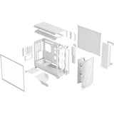 Fractal Design Meshify 3 XL RGB Clear Tint boîtier big tower Blanc | 2x USB-A | 1x USB-C | RGB | Verre Trempé