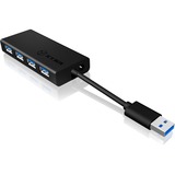 ICY BOX IB-AC6104-B 5000 Mbit/s Noir, Hub USB Noir, USB 3.2 Gen 1 (3.1 Gen 1) Type-A, 5000 Mbit/s, Noir, Aluminium, 90 mm, 40 mm
