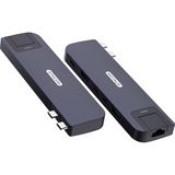 Sitecom Hub multiport MacBook Air 6-en-2, Station d'accueil Bleu