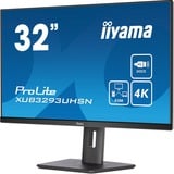 iiyama ProLite XUB3293UHSN-B5 31.5" 4K UHD Moniteur  Noir, 4K UHD, HDMI, DisplayPort, USB-C, LAN, Audio