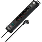 Brennenstuhl Premium-Line avec USB 4 prises, Multiprise Noir