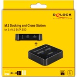 DeLOCK DeLOCK M.2 DS p. 2x M.2 Sata SSD+Klon, Station d'accueil Noir