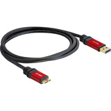 DeLOCK USB-A 3.0 > Micro-USB-B 3.0, Câble Noir/Rouge, 2 mètres