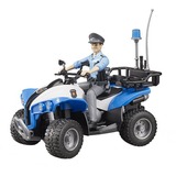 bruder Quad police avec figurine policière et accessoires, Modèle réduit de voiture Bleu/Blanc, 63010