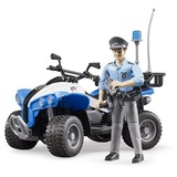 bruder Quad police avec figurine policière et accessoires, Modèle réduit de voiture Bleu/Blanc, 63010