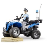 bruder Quad police avec figurine policière et accessoires, Modèle réduit de voiture Bleu/Blanc, 63010