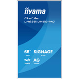 iiyama ProLite LH6581UHSG-1AG, Affichage public Blanc, HDMI, USB-C, LAN, WiFi, audio, Android 14 OS