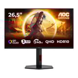 AOC Q27G4ZDR 26.5" Moniteur gaming  Noir/Rouge, 2x HDMI, DisplayPort, 2x USB-A. USB-B, 240 Hz