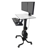 Ergotron Ergotron Workfit-C, Dual Sit-Stand Works, Valise à roulettes Noir