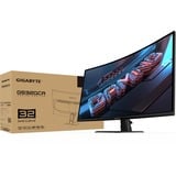 GIGABYTE GS32QCA 31.5" Moniteur gaming incurvé  Noir, 180 Hz, HDMI, Displayport, AMD Free-Sync