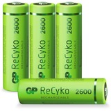 GP Batteries ReCyko AA, Mignon, Batterie Vert, 4 pièces