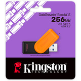 Kingston DataTraveler Exodia S 256 Go, Clé USB Noir/Orange, DTXS/256Go