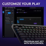 Logitech G515 LIGHTSPEED TKL RGB clavier gaming mécanique Noir, Layout US-International (QWERTY), GL Tactile, 80 % (TKL), Double-shot PBT, Bluetooth, 2.4GHz, USB 2.0
