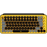 Logitech POP Keys - BLAST, clavier Jaune/Noir, Layout États-Unis, GX Brown, Bluetooth