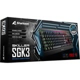 Sharkoon Skiller Mech SGK3, clavier gaming Noir, Layout États-Unis, Kailh Red, LED RGB