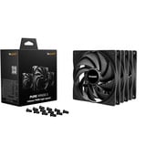 be quiet! Pure Wings 3 140 mm | Ventilateur PC silencieux high-speed | Pack de 3, Ventilateur de boîtier Noir, Ventilateur, 14 cm, 1800 tr/min, 122,6 m³/h, Noir