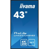 iiyama Iiya 43 L LH4341UHS-B2 LCD UHD, Affichage public Noir