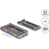 DeLOCK Boîtier de disque M.2 NVMe USB 40 Gbps style gaming, Boîtier disque dur Gris