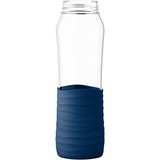 Emsa Bouteille en verre Drink2GO, Gourde Transparent/bleu foncé