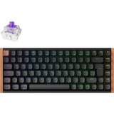 Keychron K2 HE-F1Z Wireless RGB clavier Noir, Layout BE (AZERTY), Gateron Double-Rail Magnetic Nebula, 75%, Hot-swappable, Bluetooth, 2.4GHz