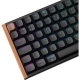 Keychron K2 HE-F1Z Wireless RGB clavier Noir, Layout BE (AZERTY), Gateron Double-Rail Magnetic Nebula, 75%, Hot-swappable, Bluetooth, 2.4GHz