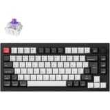 Keychron Q1 HE-H1Z QMK, clavier Noir, Layout BE, Gateron Double-Rail Magnetic Nebula, RGB led, 75%, Hot-swappable, Bluetooth, 2.4GHz
