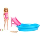  Poupée Barbie blonde avec piscine et toboggan 