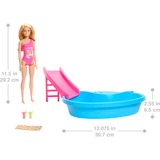  Poupée Barbie blonde avec piscine et toboggan 
