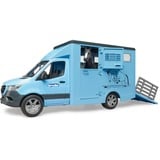 bruder MB Sprinter transporteur d'animaux avec cheval, Modèle réduit de voiture Bleu