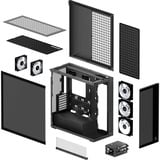 ARCTIC Xtender (Black) boîtier midi tower Noir (Mat) | 2x USB-A | 1x USB-C | RGB | Verre Trempé