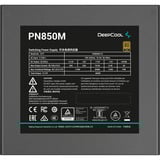 DeepCool PN850M, 850 Watt alimentation  Noir, 3x PCIe, 1x 12VHPWR, gestion des câbles
