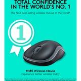 Logitech M185, Souris Gris, 1000 dpi, Vente au détail
