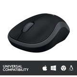Logitech M185, Souris Gris, 1000 dpi, Vente au détail