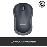 Logitech M185, Souris Gris, 1000 dpi, Vente au détail