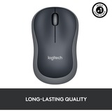 Logitech Wireless Mouse M185, Souris Gris, 1000 dpi, Vente au détail