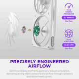 NZXT F360 RGB ventilateurs de boîtier Blanc, 3 pièces, 360 x 120 x 25 mm, PWM