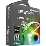 Sharkoon SHARK Disc PWM RGB, Ventilateur de boîtier Transparent, 4-pins PWM fan-connector