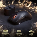 SteelSeries Rival Pro Mini, Souris gaming Noir, 100 - 42 000 DPI, 8K, UWB / 6 GHz