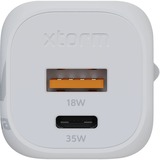 Xtorm 35W GaN² Ultra chargeur Blanc, 1x USB-C, 1x USB-A