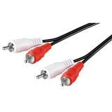 goobay 2x Tulipe, Câble Noir, 1,5 mètre, stéréo