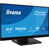 iiyama ProLite T2254MSC-B2AG 21.5" Moniteur tactile  Noir, 100 Hz, HDMI, DisplayPort, audio, USB, écran tactile
