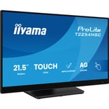iiyama ProLite T2254MSC-B2AG 21.5" Moniteur tactile  Noir, 100 Hz, HDMI, DisplayPort, audio, USB, écran tactile
