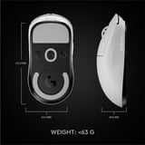 Logitech G PRO X SUPERLIGHT, Souris gaming Blanc, 100 - 25 600 dpi
