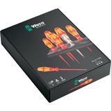 Wera 160 iS/7 Jeu de tournevis Kraftform Plus Série 100  Rouge/Jaune, testeur de phase unipolaire, support, 7 pièces