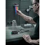 Wera 950/9 Hex-Plus Multicolore 3 clés à molette, Tournevis 9 pièces, code couleur, métrique, BlackLaser