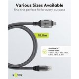 goobay Adaptateur réseau USB-C 3.2 Gen1 vers RJ-45, Carte réseau Noir/Argent, 10 mètres