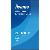 iiyama Iiya 75 LH7564UHS-B1AG 60Hz 4K VA, Affichage public Noir