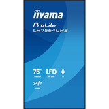 iiyama ProLite LH7564UHS-B1AG, Affichage public Noir, HDMI, LAN, WiFi, audio, USB, Android 14